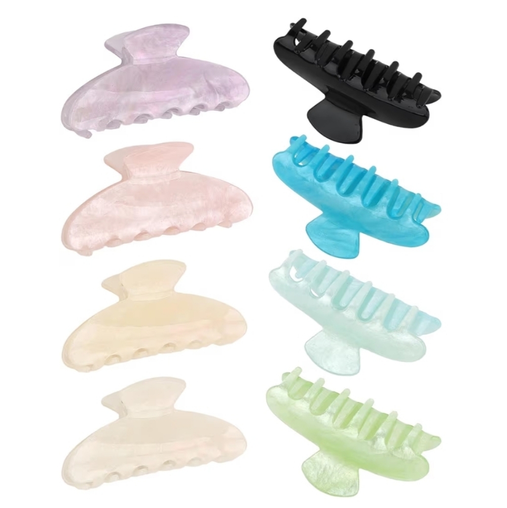 Multicolor 8 Pcs Acrylic Hair Claw Clips